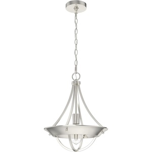 image:imageHunter  Perch Point 1light Brushed Nickel Medium Size Pendant Light Dimmable Casual Style Empire Shaped for Bedrooms Kitchens Dining Living Rooms  19419
