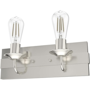 image:imageHunter  Perch Point 2Light Brushed Nickel Casual Style Dimmable Small Vanity Light for Bedrooms Kitchens Foyers Bathrooms  19431