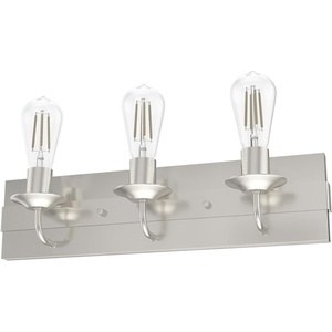 image:imageHunter  Perch Point 3light Brushed Nickel Medium Size Vanity Light Dimmable Casual Style for Bedrooms Kitchens Foyers Bathrooms  19433