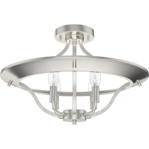 image:imageHunter  Perch Point 4light Brushed Nickel Extra Large Flush Mount Light Dimmable Casual Style Empire Shaped for Bedrooms Kitchens Dining Living Rooms  19423