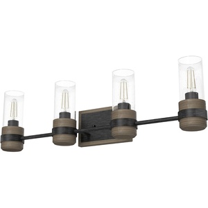 image:imageHunter  River Mill 4light Rustic Iron Medium Size Vanity Light Dimmable Rustic Style for Bedrooms Kitchens Foyers Bathrooms  19468