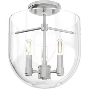 image:imageHunter  Sacha 3Light Natural Black Iron Modern Style Dimmable Medium Size Flush Mount Light for Bedrooms Kitchens Dining Living Rooms  19322Brushed Nickel