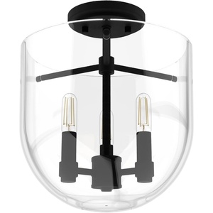 image:imageHunter  Sacha 3Light Natural Black Iron Modern Style Dimmable Medium Size Flush Mount Light for Bedrooms Kitchens Dining Living Rooms  19322Natural Iron