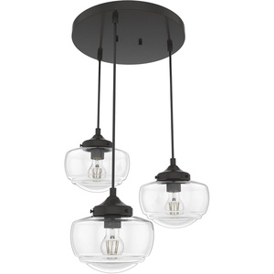 image:imageHunter  Saddle Creek 3light Noble Bronze Medium Size Cluster Light Dimmable Schoolhouse Style Round Shaped for Bedrooms Kitchens Dining Living Rooms  19503Noble Bronze