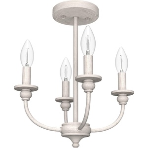 image:imageHunter  Southcrest 4Light Distressed White Medium Size Flush Mount Light Dimmable Candle Shaped for Bedrooms Kitchens Dining Living Rooms  19643