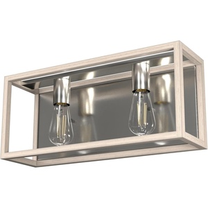 image:imageHunter  Squire Manor 2light Brushed Nickel Medium Size Vanity Light Dimmable Modern Style for Bedrooms Kitchens Foyers Bathrooms  19672