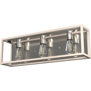 image:imageHunter  Squire Manor 3light Brushed Nickel Medium Size Vanity Light Dimmable Modern Style for Bedrooms Kitchens Foyers Bathrooms  19674