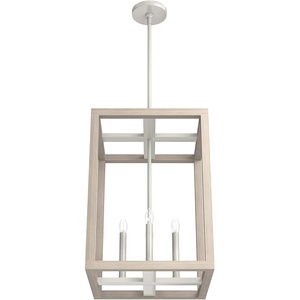 image:imageHunter  Squire Manor 4Light Brushed Nickel Medium Size Pendant Light Dimmable Modern Style Rectangle Shaped for Bedrooms Kitchens Dining Living Rooms  19087