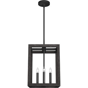 image:imageHunter  Squire Manor 4light Matte Black Medium Size Pendant Light Dimmable Modern Style Rectangle Shaped for Bedrooms Kitchens Dining Living Rooms  19084