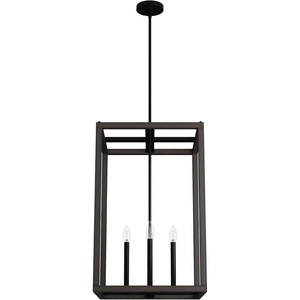image:imageHunter  Squire Manor 4light Matte Black Medium Size Pendant Light Dimmable Modern Style Rectangle Shaped for Bedrooms Kitchens Dining Living Rooms  19677Matte Black