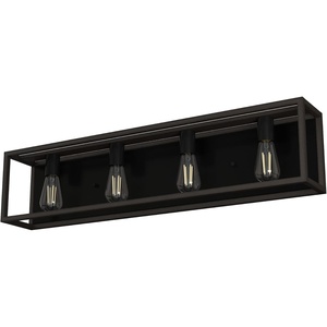 image:imageHunter  Squire Manor 4light Matte Black Medium Size Vanity Light Dimmable Modern Style for Bedrooms Kitchens Foyers Bathrooms  19675