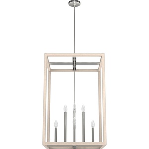 image:imageHunter  Squire Manor 8light Brushed Nickel Large Pendant Light Dimmable Rectangle Shaped for Bedrooms Kitchens Dining Living Rooms  19679