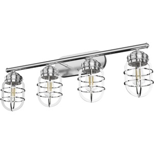 image:imageHunter  Starklake 4Light Chrome Large Vanity Light Dimmable Caged Style for Bedrooms Kitchens Foyers Bathrooms  19052