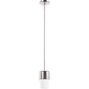 image:imageHunter  Station 1light Brushed Nickel Mini Pendant Light Dimmable Cylinder Shaped for Bedrooms Kitchens Dining Living Rooms  19278