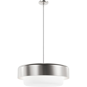 image:imageHunter  Station 4light Brushed Nickel Large Pendant Light Dimmable Drum Shaped for Bedrooms Kitchens Dining Living Rooms  19276