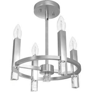 image:imageHunter  Sunjai 4light Brushed Nickel Medium Size Flush Mount Light Dimmable Formal Style for Bedrooms Kitchens Foyers Bathrooms  19524