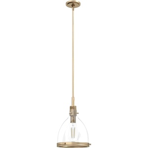 image:imageHunter  Van Nuys 1Light Alturas Gold Small Pendant Light Dimmable Transitional Style Bell Shaped for Bedrooms Kitchens Dining Living Rooms  19345