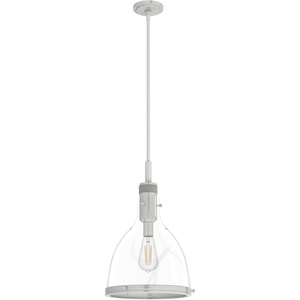 image:imageHunter  Van Nuys 1light Brushed Nickel Medium Size Pendant Light Dimmable Transitional Style Bell Shaped for Bedrooms Kitchens Dining Living Rooms  19296