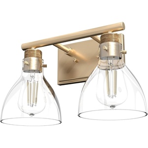 image:imageHunter  Van Nuys 2Light Alturas Gold Transitional Style Dimmable Small Vanity Light for Bedrooms Kitchens Foyers Bathrooms  48034