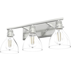 image:imageHunter  Van Nuys 3Light Brushed Nickel Transitional Style Dimmable Medium Size Vanity Light for Bedrooms Kitchens Foyers Bathrooms  48036