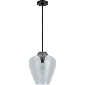 image:imageHunter  Vidria 1Light Brushed Nickel Medium Size Pendant Light Dimmable Formal Style Bell Shaped for Bedrooms Kitchens Dining Living Rooms  19112Matte Black