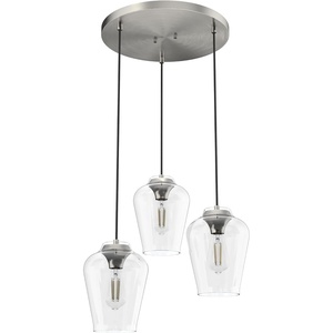 image:imageHunter  Vidria 3light Brushed Nickel Medium Size Cluster Light Dimmable Formal Style Round Shaped for Bedrooms Kitchens Dining Living Rooms  19727
