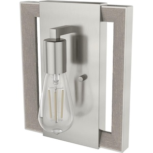 image:imageHunter  Woodburn 1Light Brushed Nickel Modern Style Dimmable Medium Size Sconce Light for Bedrooms Kitchens Foyers Bathrooms  19867