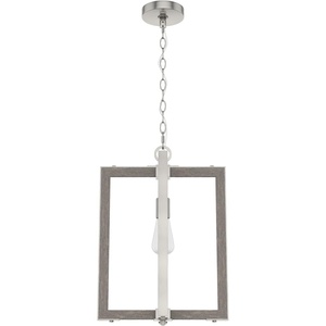 image:imageHunter  Woodburn 1light Brushed Nickel Medium Size Pendant Light Dimmable Modern Style Rectangle Shaped for Bedrooms Kitchens Dining Living Rooms  19813Brushed Nickel