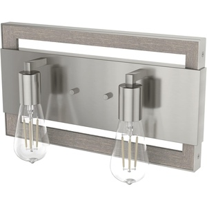 image:imageHunter  Woodburn 2Light Brushed Nickel Dimmable Medium Size Vanity Light for Bedrooms Kitchens Foyers Bathrooms  19861