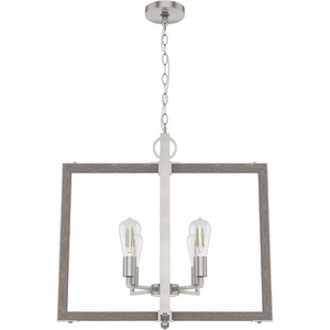 image:imageHunter  Woodburn 4light Brushed Nickel Extra Large Pendant Light Dimmable Modern Style Rectangle Shaped for Bedrooms Kitchens Dining Living Rooms  19807