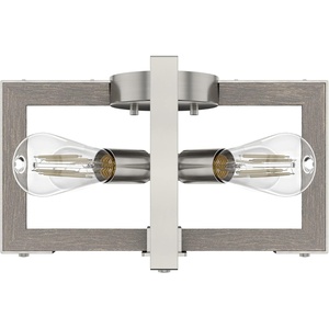 image:imageHunter  Woodburn 4light Brushed Nickel Large Flush Mount Light Dimmable Modern Style Square Shaped for Bedrooms Kitchens Dining Living Rooms  19817