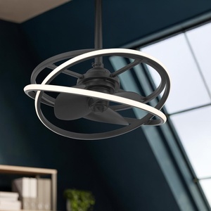 image:imageHunter 20 Cirro Fandelier Ceiling Fan LED Light Remote Matte Black  SureSpeed high velocity airflow 6speed DC motor dimming and seasonal reverse settings suit smaller spacesMatte Black