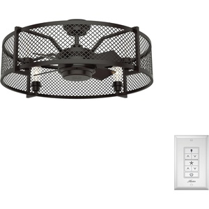 image:imageHunter 23 inch Indoor Caged Ceiling Fan with LED Lights  Farmhouse Ceiling Fan Standard Mount 4 Blades Wall Control For Bedroom Dining or Living Room or Kitchen  Fennec 50724 Noble Bronze