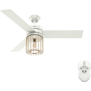 image:imageHunter 52 inch Indoor Ceiling Fan with LED Light and Remote Control  Modern White Ceiling Fan Standard Mount 3 Blades For Bedroom Living Room or Kitchen Quiet  Ronan 59238 Fresh WhiteFresh White