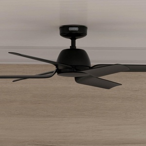 image:imageHunter 52 inch IndoorOutdoor Ceiling Fan and Remote Control AirStack Fresh White Ceiling Fan 6 Speed DC Motor ENERGY STAR 50434 for Patios Bedrooms or Living Rooms Matte Black 52 inchMatte Black