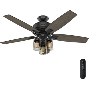 image:imageHunter Bennett Indoor Ceiling Fan Standard Mount 52 inch Matte Black  with LED Lights and Remote Control Quiet 5 Blades For Bedroom Living Room Kitchen 54189Matte Black