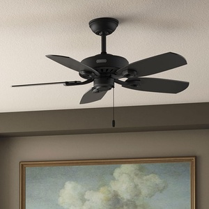 image:imageHunter Builder Elite 42 inch Indoor Ceiling Fan Matte Black Ceiling Fan 3 Speed WhisperWind Motor 53485 for Bedrooms Living Rooms or KitchensMatte Black