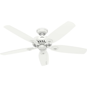 image:imageHunter Builder Elite Indoor Ceiling Fan No Light 52 inch Snow White  Standard Mount Pull Chain 5 Blades For Bedroom Living Room Kitchen 53240Snow White finish