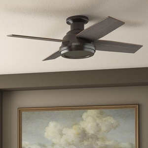image:imageHunter Dempsey 44 inch Indoor Low Profile Ceiling Fan and Remote Control Noble Bronze Ceiling Fan 3 Speed WhisperWind Motor 59336 for Bedrooms Living Rooms or KitchensNoble Bronze