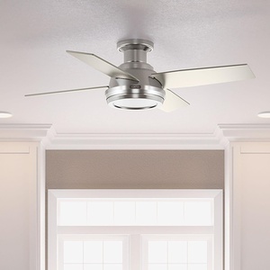 image:imageHunter Dempsey 44 inch Indoor Low Profile Ceiling Fan and Remote Control Noble Bronze Ceiling Fan 3 Speed WhisperWind Motor 59336 for Bedrooms Living Rooms or KitchensBrushed Nickel