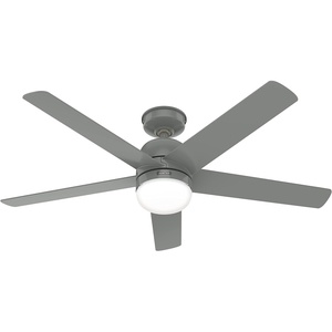 image:imageHunter Fan 52 inch Casual Quartz Grey Outdoor Ceiling Fan with LED Light Kit Renewed