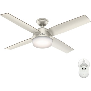 image:imageHunter Fan 52 inch Contemporary Matte Nickel IndoorOutdoor Ceiling Fan with LED Light Kit and Remote Control Renewed