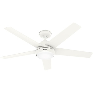 image:imageHunter Fan 52 inch Matte Black IndoorOutdoor Ceiling Fan with Light for Bedroom Living Room Office Basement Kitchen Patio CC5C25C89 RenewedWhite