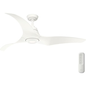 image:imageHunter Fan 60 inch Ceiling Fan with Light and Remote Outdoor or Indoor White Ceiling Fan for Porch Living Room Office Kitchen Garage 3 Blades Renewed