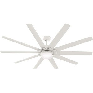 image:imageHunter Fan 72 inch Casual Matte White Finish Outdoor Ceiling Fan with LED Light Kit Renewed