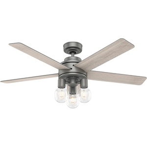 image:imageHunter Fan Company 51842 52 inch Hardwick Matte Silver Ceiling Fan with LED Light Kit and Handheld RemoteMatte Silver finish