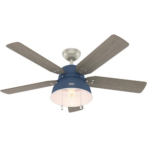 image:imageHunter Mill Valley Outdoor or Indoor Ceiling Fan 52 inch Matte BlackIndigo Blue