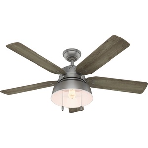 image:imageHunter Mill Valley Outdoor or Indoor Ceiling Fan 52 inch Matte BlackMatte Silver