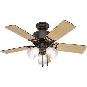 image:imageHunter Prim Indoor Ceiling Fan with LED Lights and Pull Chain Control 42 Premier Bronze