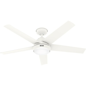 image:imageHunter Skyflow 52 inch IndoorOutdoor Ceiling Fan with Light and Wall Control Matte Black Ceiling Fan 3 Speed WhisperWind Motor 52589 for Coastal Patios Pergolas Bedrooms or Living RoomsMatte White
